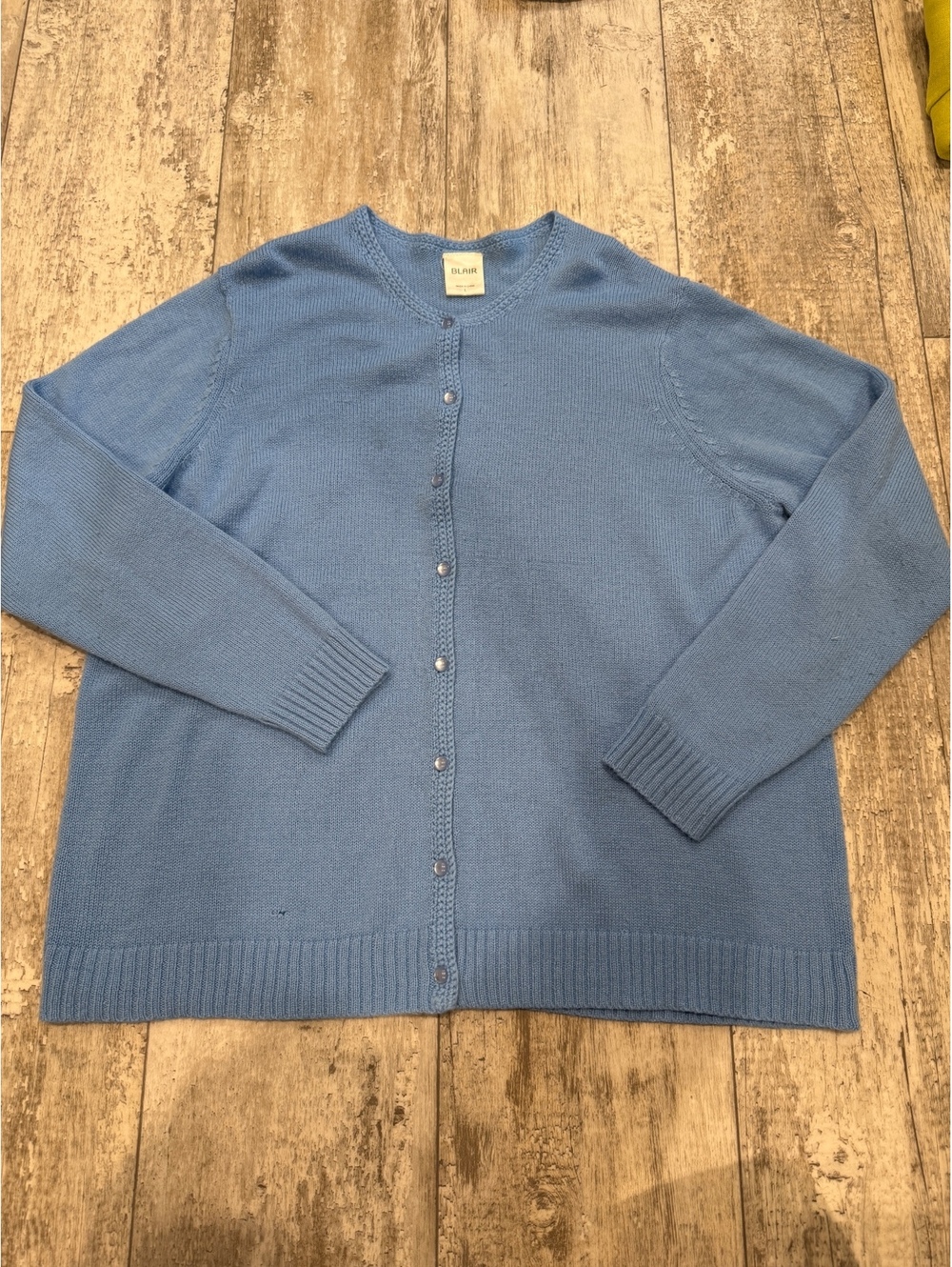 Blair Womens L Blue Button Cardigan Sweater Preppy Classic